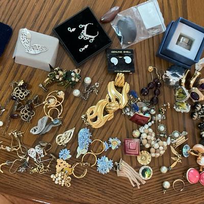 Large Mixed Jewelry Lot – Earrings, Cufflinks, Rings & More
