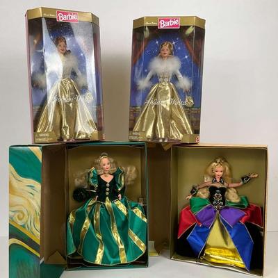 Golden Waltz Barbie (Two Versions) and Midnight Princess & Evergreen Princess Barbie