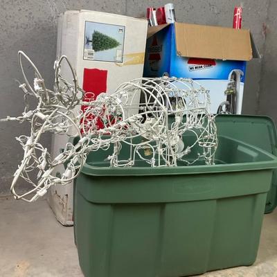 Christmas Decorations Set with Lights and Tree
