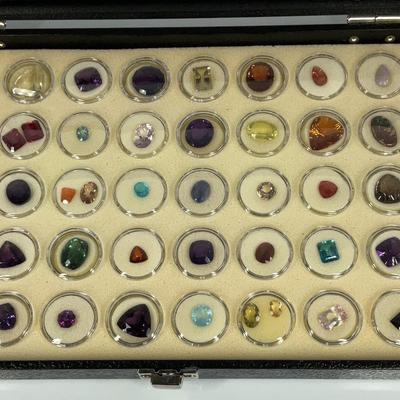 Loose Gemstone Collection in Cream Display Case 