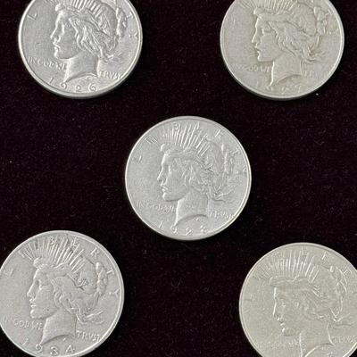 Lot 249: Five Liberty Silver Dollars