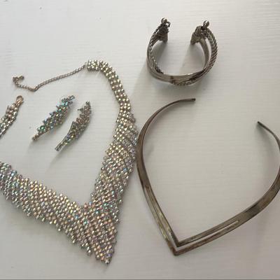 Statement Necklaces With Earrings And Bracelet
