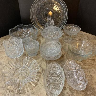 Misc Glass Bowls, Plates And Candy Dish