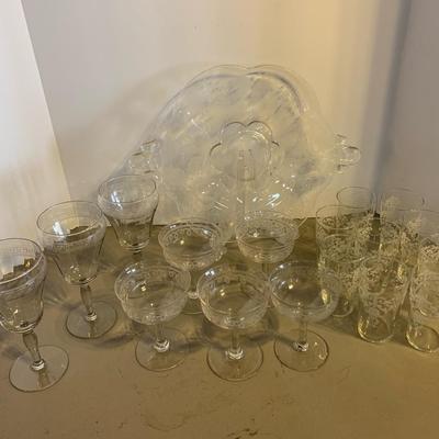 Various Glassware, Wine And Server Dish