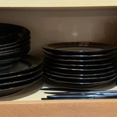 Set Of Plates, Bowls, And Utensils