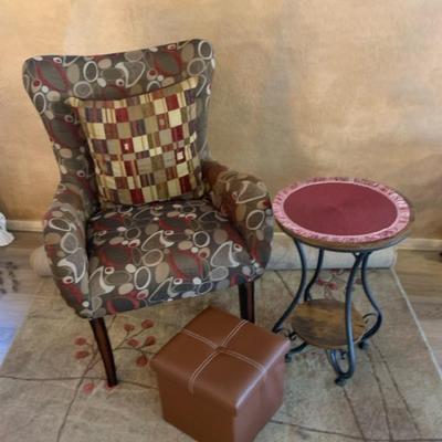 Chair, Rug, Table And Stool