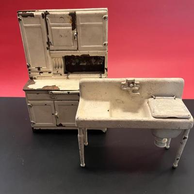 antique doll and doll house furniture