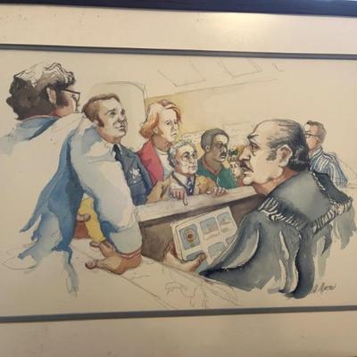 Chicago history—original courtroom watercolor illustrations from Chicago criminal trials