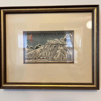 1920s Japanese woodblocks, well framed