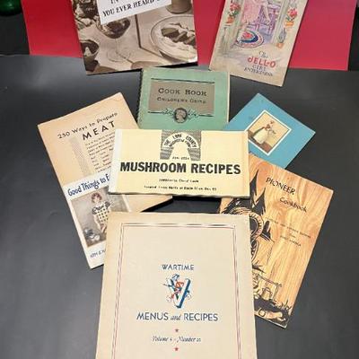 Vintage cookbooks (I love to read them for the horrible vintage recipes, like this orange prune whip)