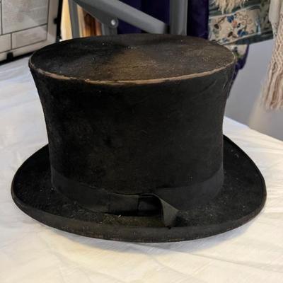 antique brushed silk mens top hat