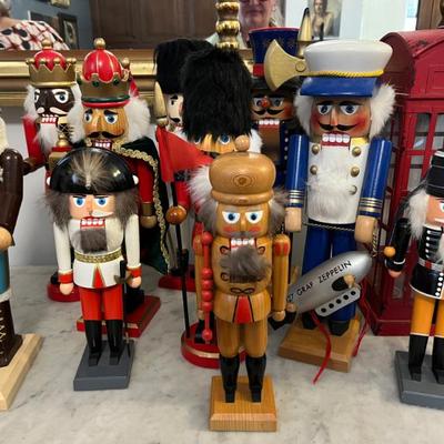 A collection of nutcrackers, many from Germany, some from East Germany, some newer
