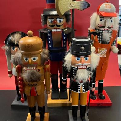 A collection of nutcrackers, many from Germany, some from East Germany, some newer