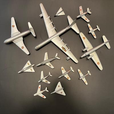 A collection of Mercury die cast airplanes