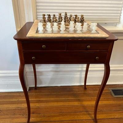 Vintage sweet little end table with drawers and cabriole legs