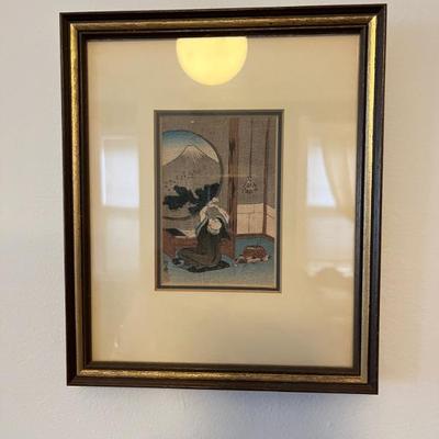 1920s Japanese woodblocks, well framed