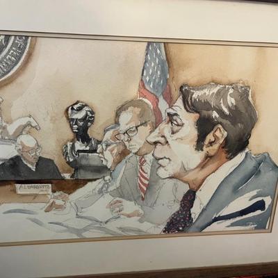 Chicago history—original courtroom watercolor illustrations from Chicago criminal trials