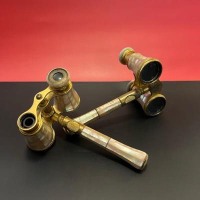 Antique opera glasses decorated with mother of pearl