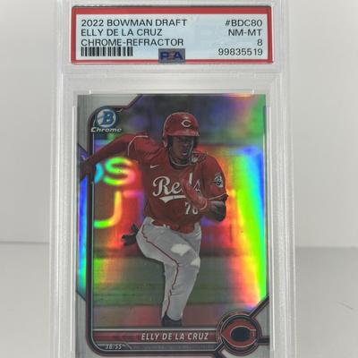 2022 Bowman Draft Elly De La Cruz Chrome Refractor – PSA 8