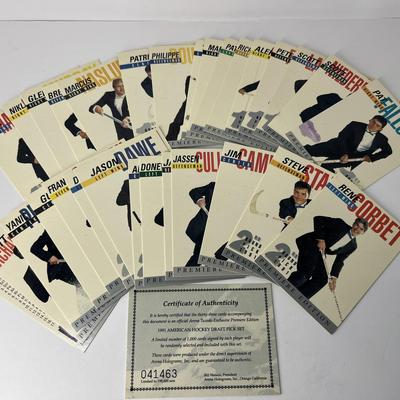 1991 American Hockey Draft Pick Complete Set with COA