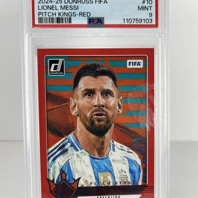 2024 Donruss Pitch Kings Lionel Messi Red Parallel – PSA 9