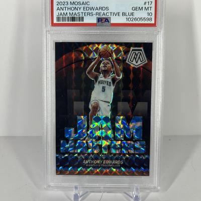 2023 Mosaic Anthony Edwards Jam Masters Reactive Blue /99 – PSA 10