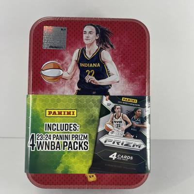 Factory Sealed Caitlin Clark Collectible Tin – Includes 4 Prizm Basketball Packs