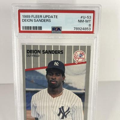 1989 Fleer Deion Sanders Card – PSA 8 Graded