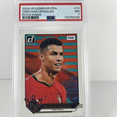 2024-25 Donruss FIFA Cristiano Ronaldo Pitch Kings – PSA 7