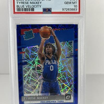 2020 Donruss Optic Tyrese Maxey Blue Velocity Rated Rookie – PSA 10
