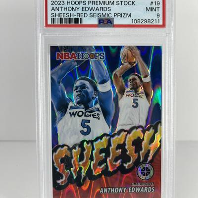 2023 Panini Hoops Premium Stock Sheesh Red Seismic Prizm 31/199 – PSA 9