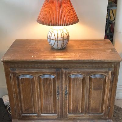 AT133 Mid Century Bamboo Lamp and Buffet Table