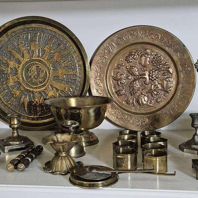 AT150 Assorted Brass Candle Holders and Gold Tone Sconces