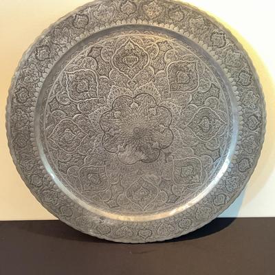 AT169 Large Etched Middle Eastern Decorative Tray