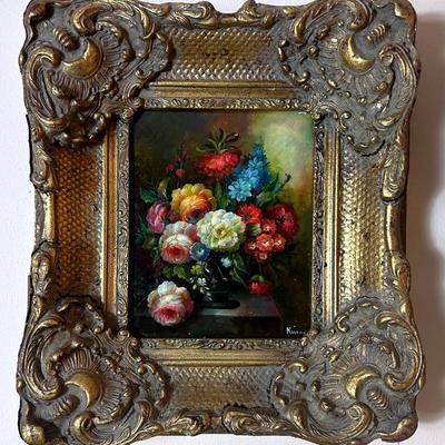 AT109 Oil Painting - Knome “Flowers In A Vase”