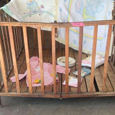 AT439 Antique Playpen And Baby Items