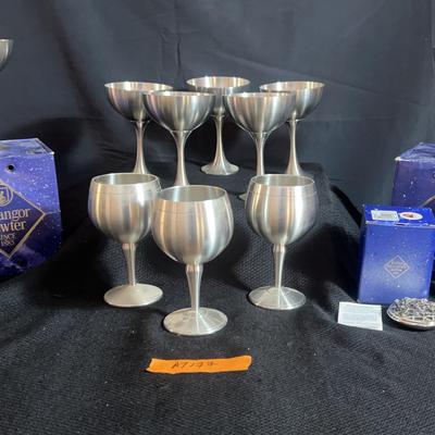 AT177 Selangor Pewter Goblets And Trinket Dish