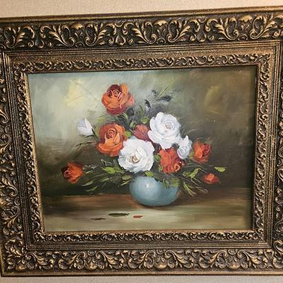 AT506 Floral Framed Painting Artwork