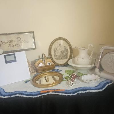 AT319 Laundry Wash Basin Bathroom Scale Rug Basket Mirrors And More
