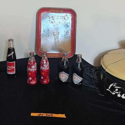 AT309 Coca Cola Collectibles Tray Hanging Light Fridge Full Bottles