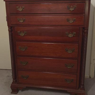 AT200 Willett Cherrywood Chest of Drawers (6) with Barley Twist