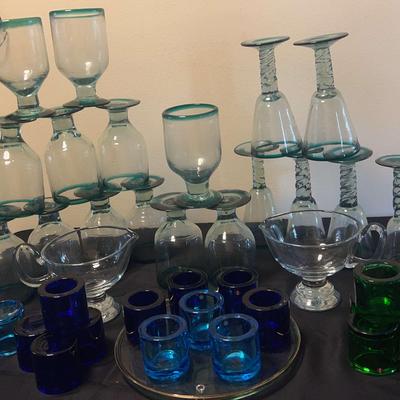 AT324 Mexican Glassware And Marimmeko Votive Holders