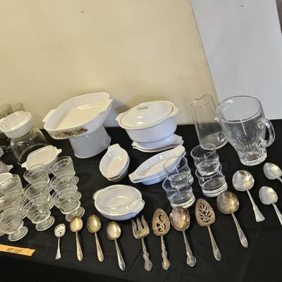 AT327 Corningware Casserole Dishes And Assorted Serving Ware