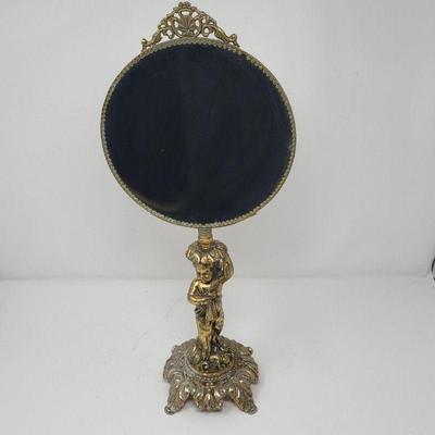 Ornate French Rococo Style Cherub Vanity Mirror