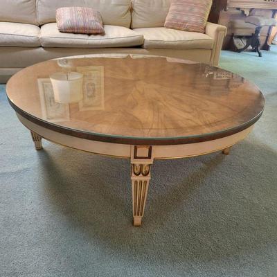 Baker Glasstop Regency Style Coffee Table