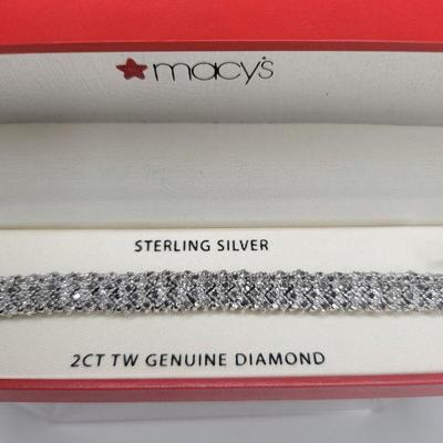 Dazzling 160-Diamond Sterling Silver Bracelet