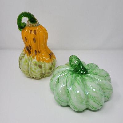 Handblown Global Village Autumn Elegance Glass Gourds
