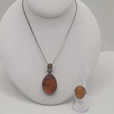 Baltic Amber Poland - Necklace, Ring & Earrings