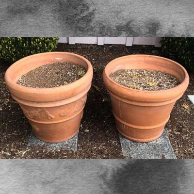 Pair of Large Indoor/Outdoor Terracotta Pots