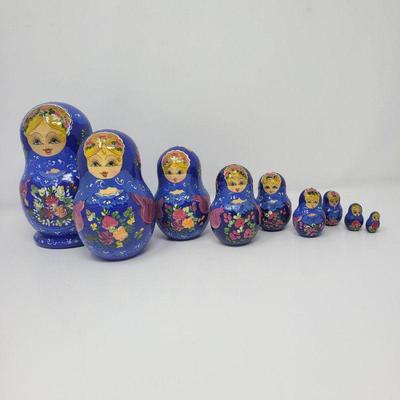 Signed Matryoshka Handpainted Nesting Dolls